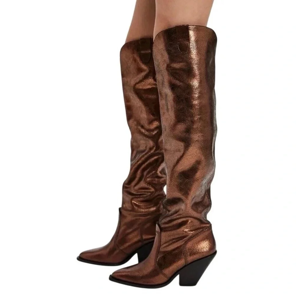 🆕 Free People Triple Crown Over-The-Knee Slouch Boots